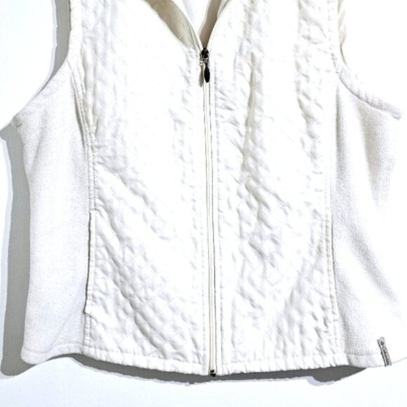 Columbia Medium Cream Lined SportSwear Quilted Zip-up Casual Vest - Picture 12 of 12